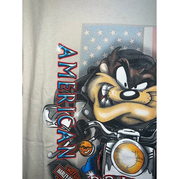 Vintage Harley Davidson Taz Looney Tunes Shirt Chandler Arizona Brown Tee Medium - Picture 3 of 12